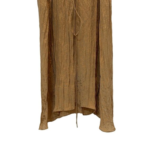 NWT Vince Sun Khaki Textured Short Sleeve Midi Dress Size Medium - Picture 8 of 13